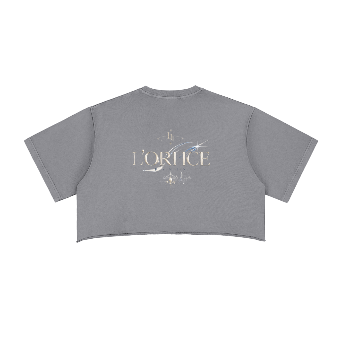 L’ori Ice Paris Snow Washed Raw Edge Crop Top