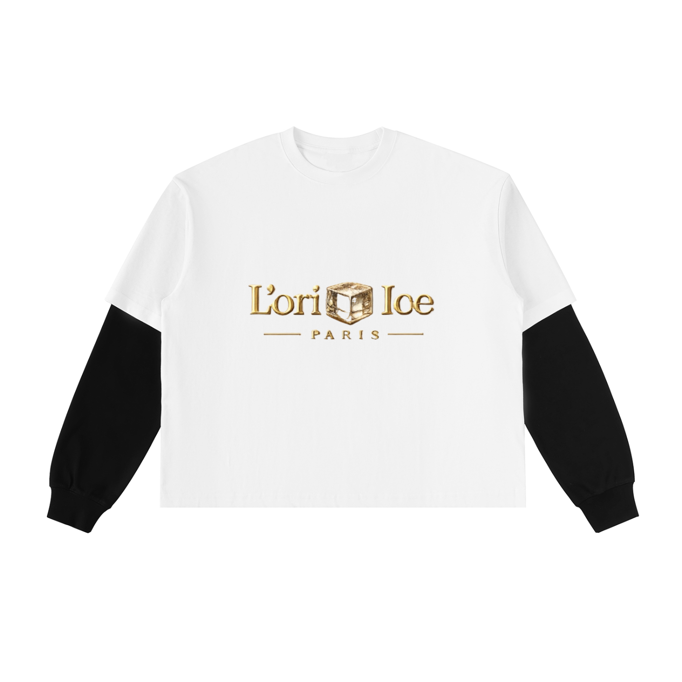 L’ori Ice Paris Layered Contrast Sleeve Cotton T-Shirt