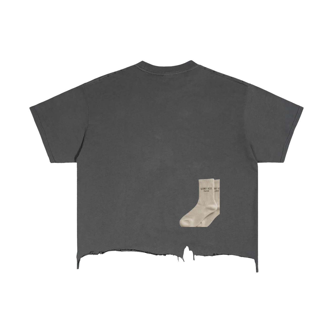 L’ori Ice Paris Vintage Wash Boxy Distressed Hem T-Shirt