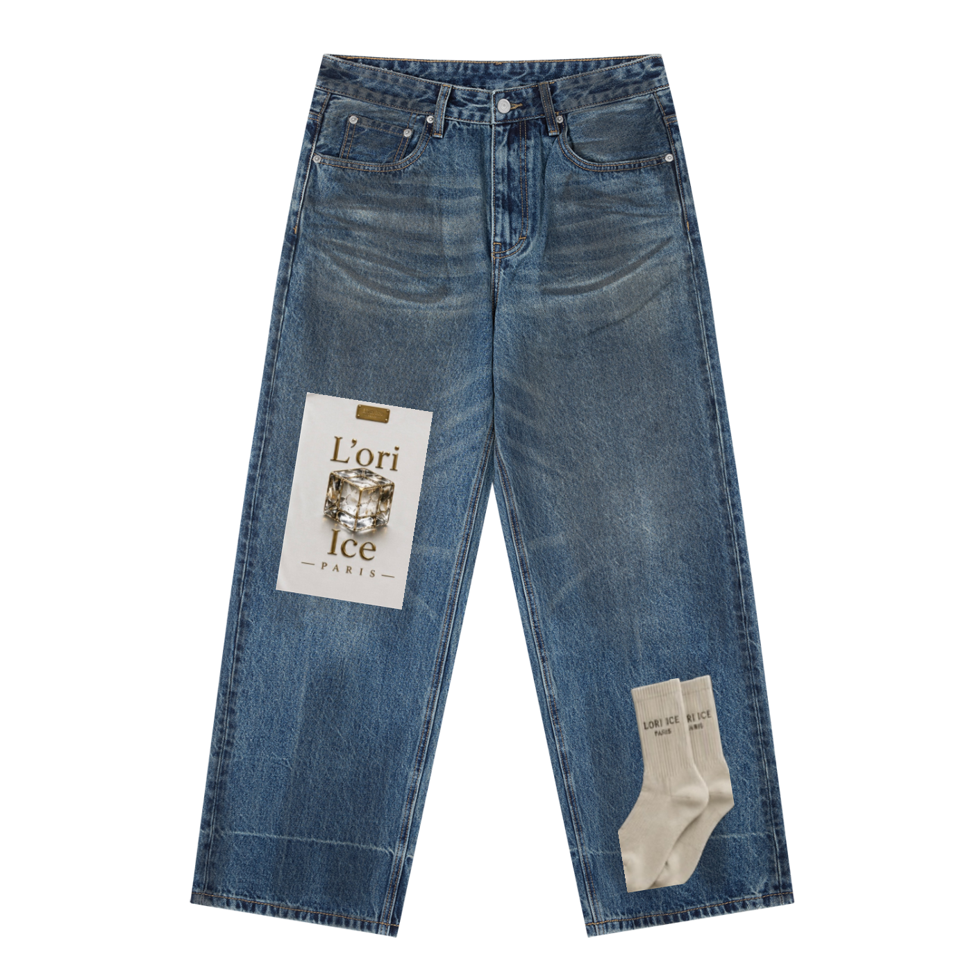 L’ori Ice Paris Vintage Wash Baggy Denim Jeans