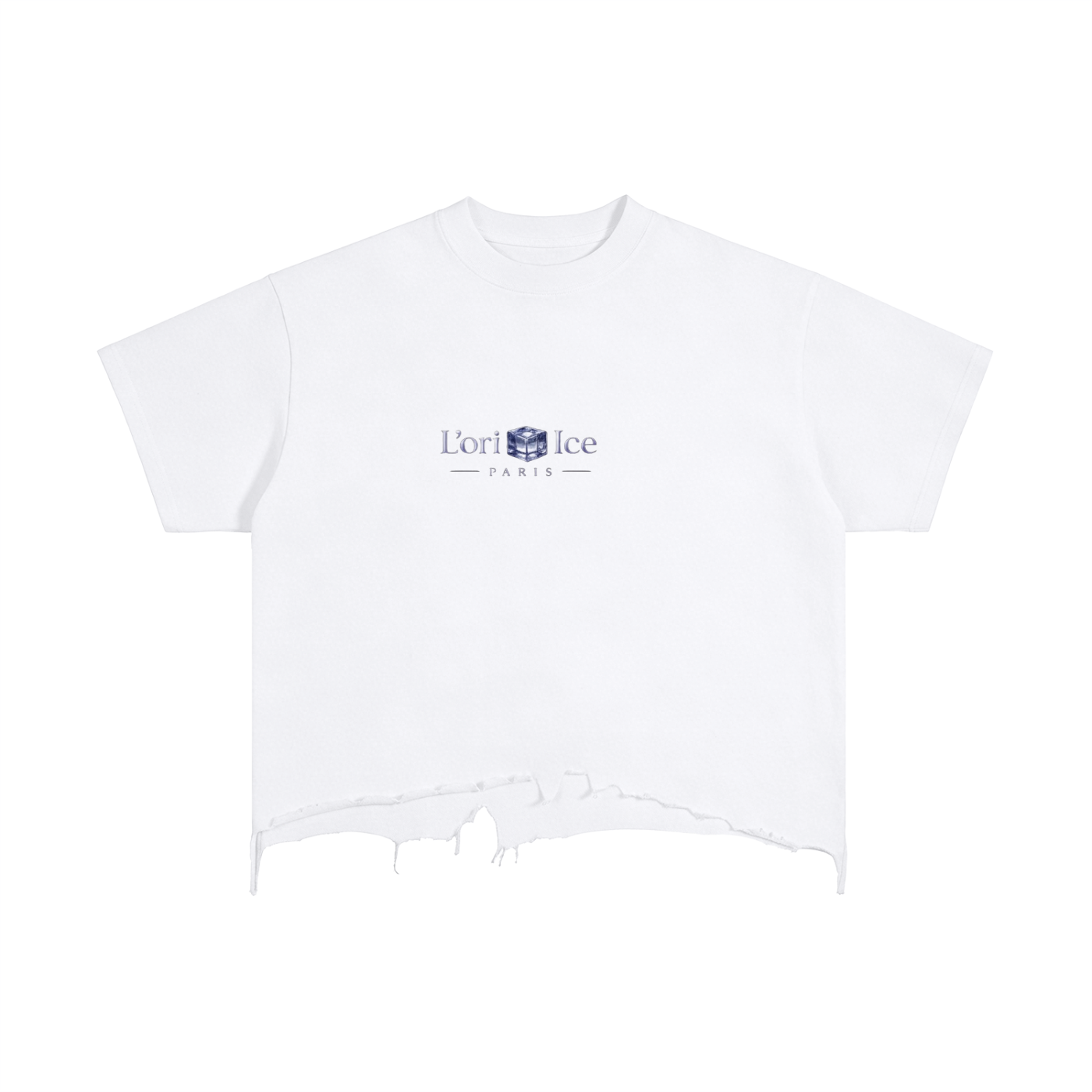 L’ori Ice Paris Vintage Wash Boxy Distressed Hem T-Shirt