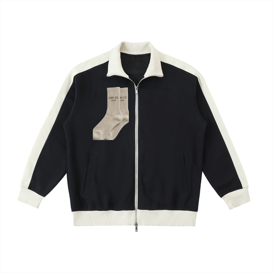 L’ori Ice Paris. Contrast Trim Stand Collar Jacket