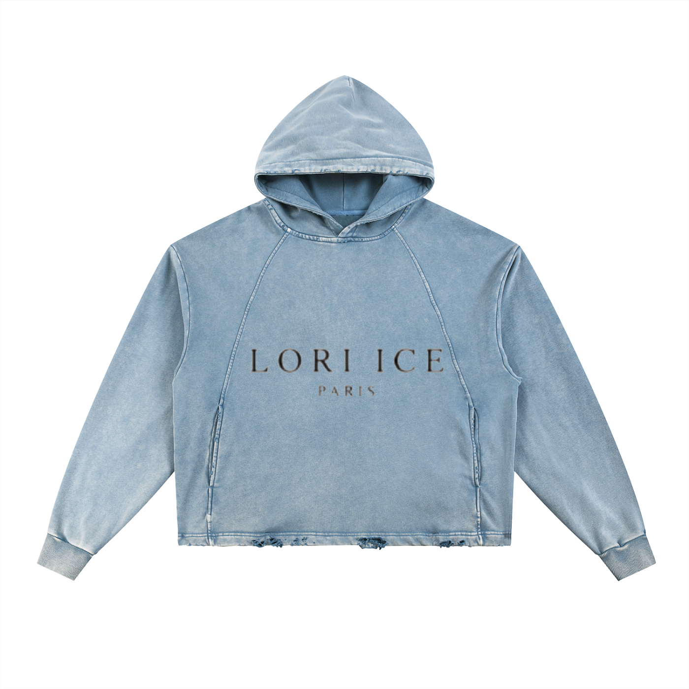 L’ori Ice Paris. Vintage Washed Frayed-Hem Hoodie
