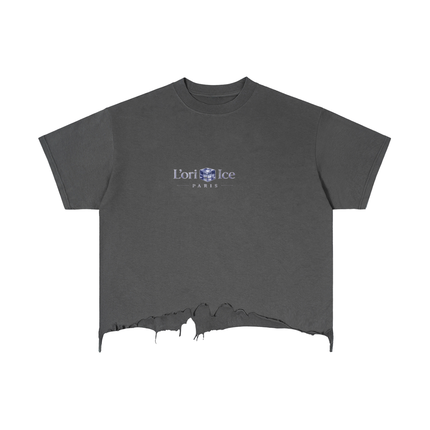 L’ori Ice Paris Vintage Wash Boxy Distressed Hem T-Shirt