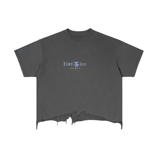 L’ori Ice Paris Vintage Wash Boxy Distressed Hem T-Shirt