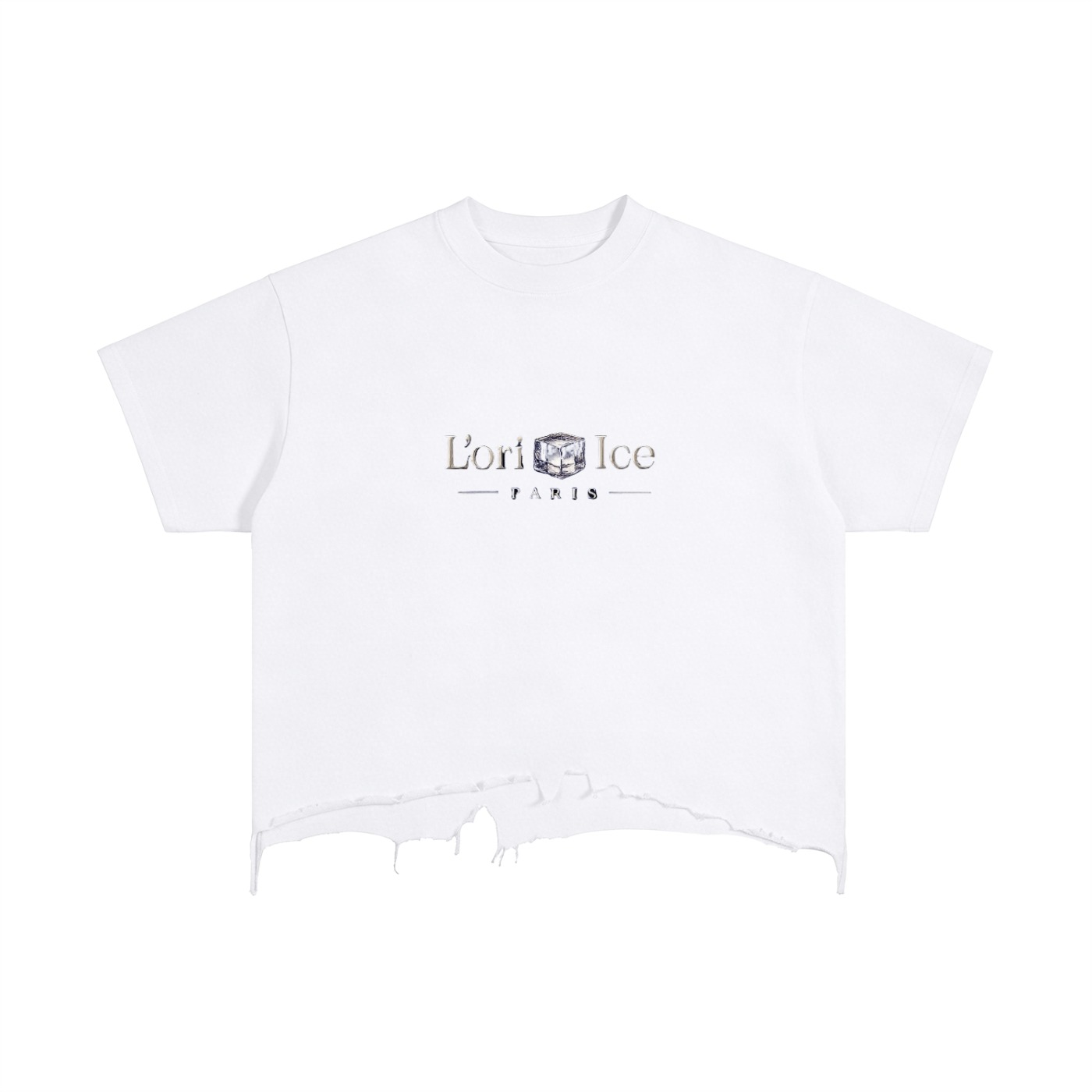 L’ori Ice Paris Vintage Wash Boxy Distressed Hem T-Shirt
