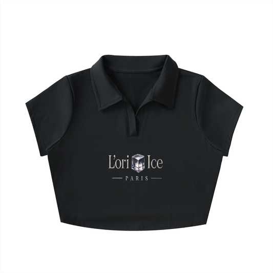L’ori Ice Paris V-Neck Lapel Crop Top