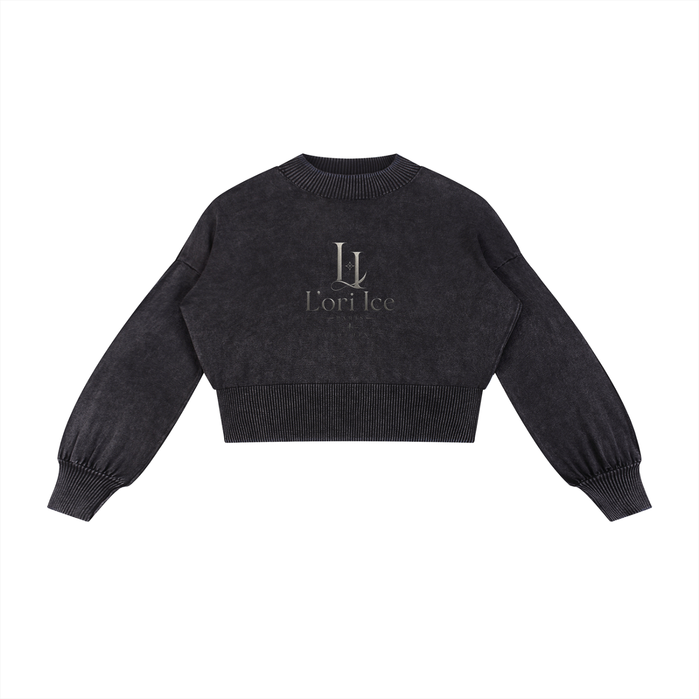 L’ori Ice Paris ( Woman Mineral Wash Balloon Sleeve Cropped Sweater