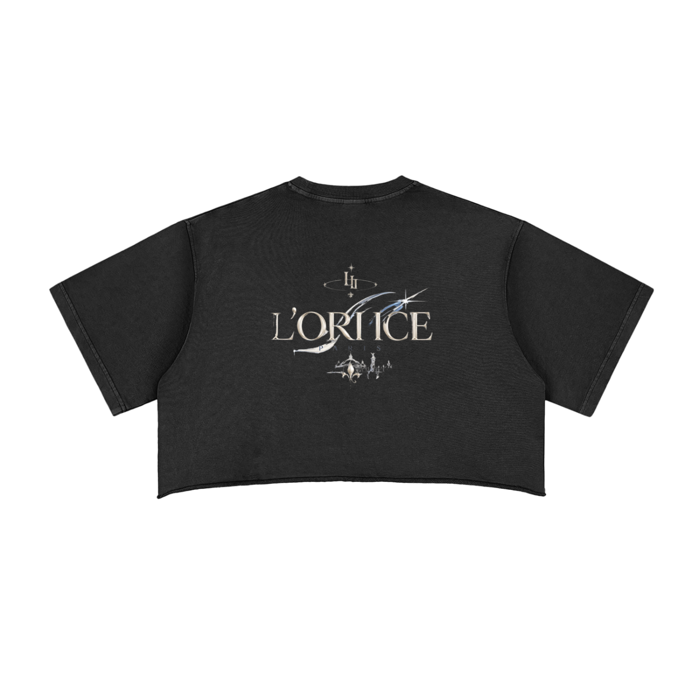 L’ori Ice Paris Snow Washed Raw Edge Crop Top