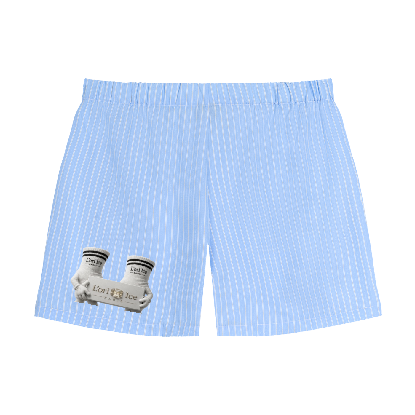 L’ori Ice Paris Striped Elastic Waist Shorts