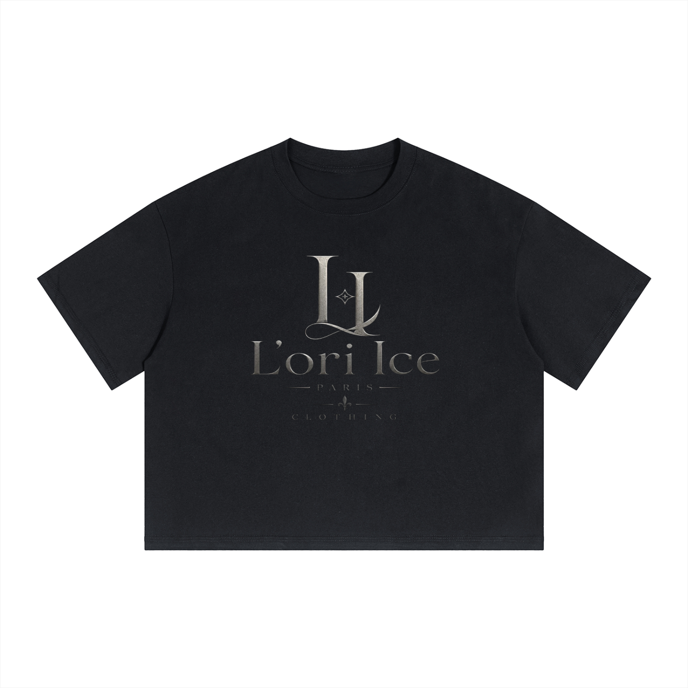 L’ori Ice Paris Unisex Boxy Drop Shoulder Crop T-Shirt