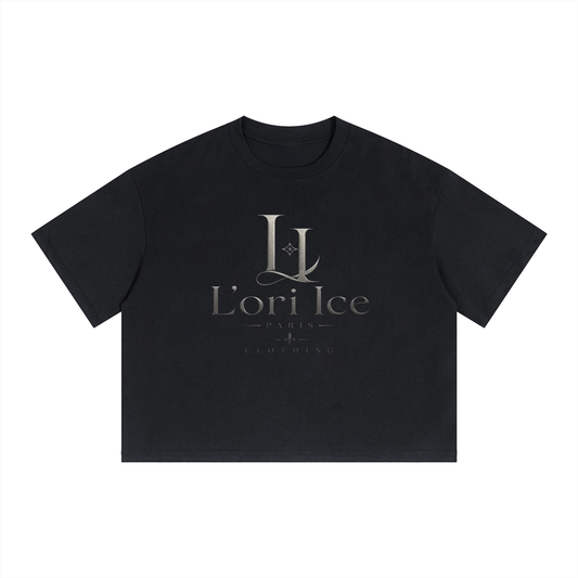 L’ori Ice Paris Unisex Boxy Drop Shoulder Crop T-Shirt