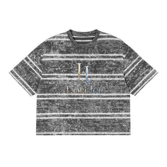 L’ori Ice Paris Snow Washed Striped Boxy T-Shirt