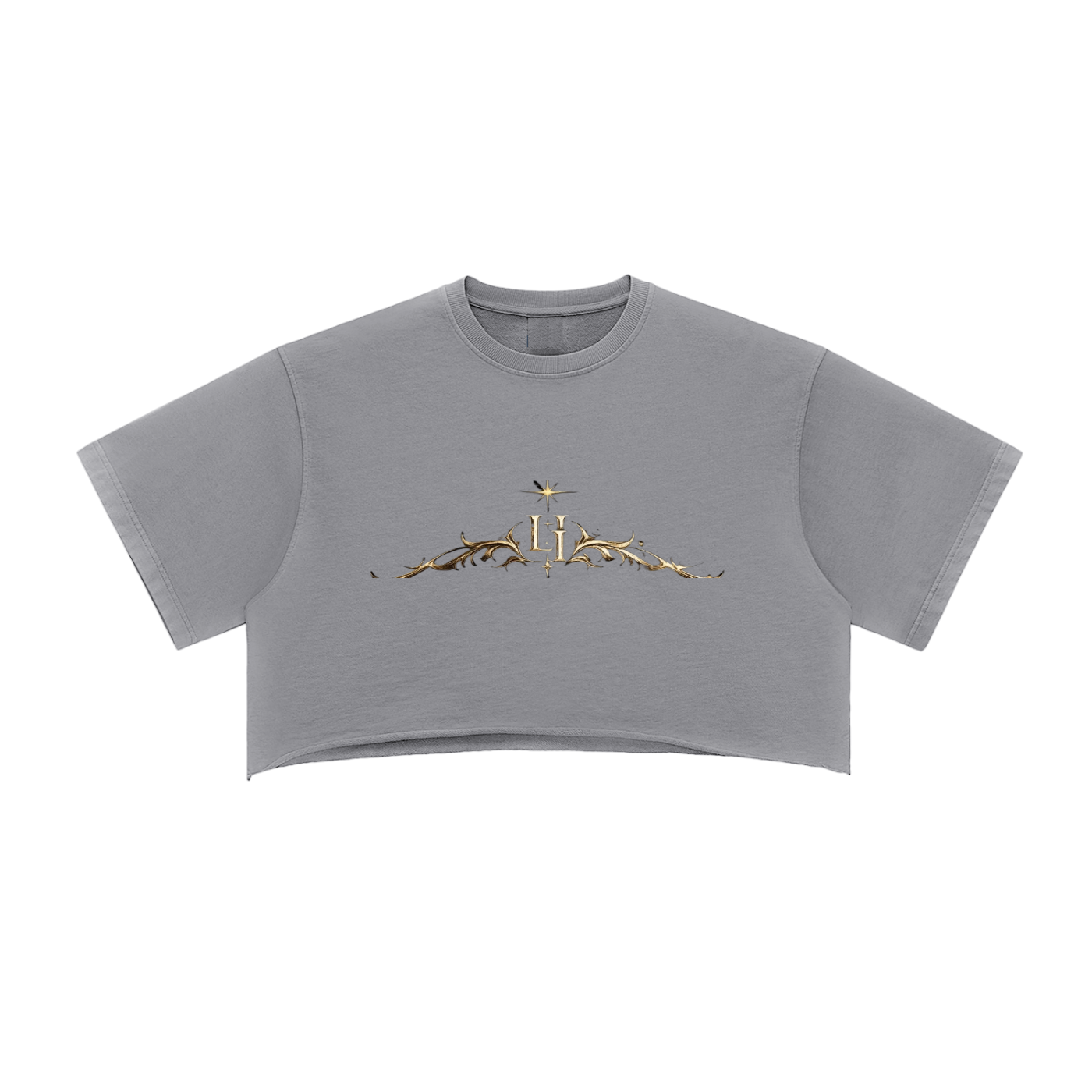 L’ori Ice Paris Snow Washed Raw Edge Crop Top