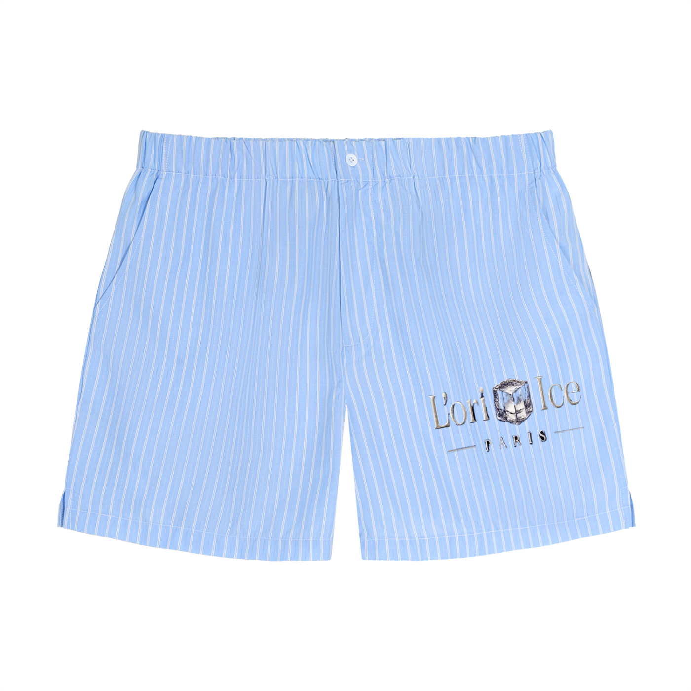 L’ori Ice Paris Striped Elastic Waist Shorts