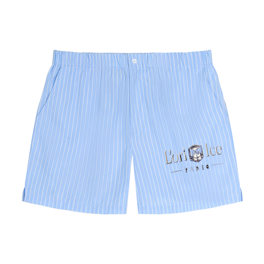 L’ori Ice Paris Striped Elastic Waist Shorts