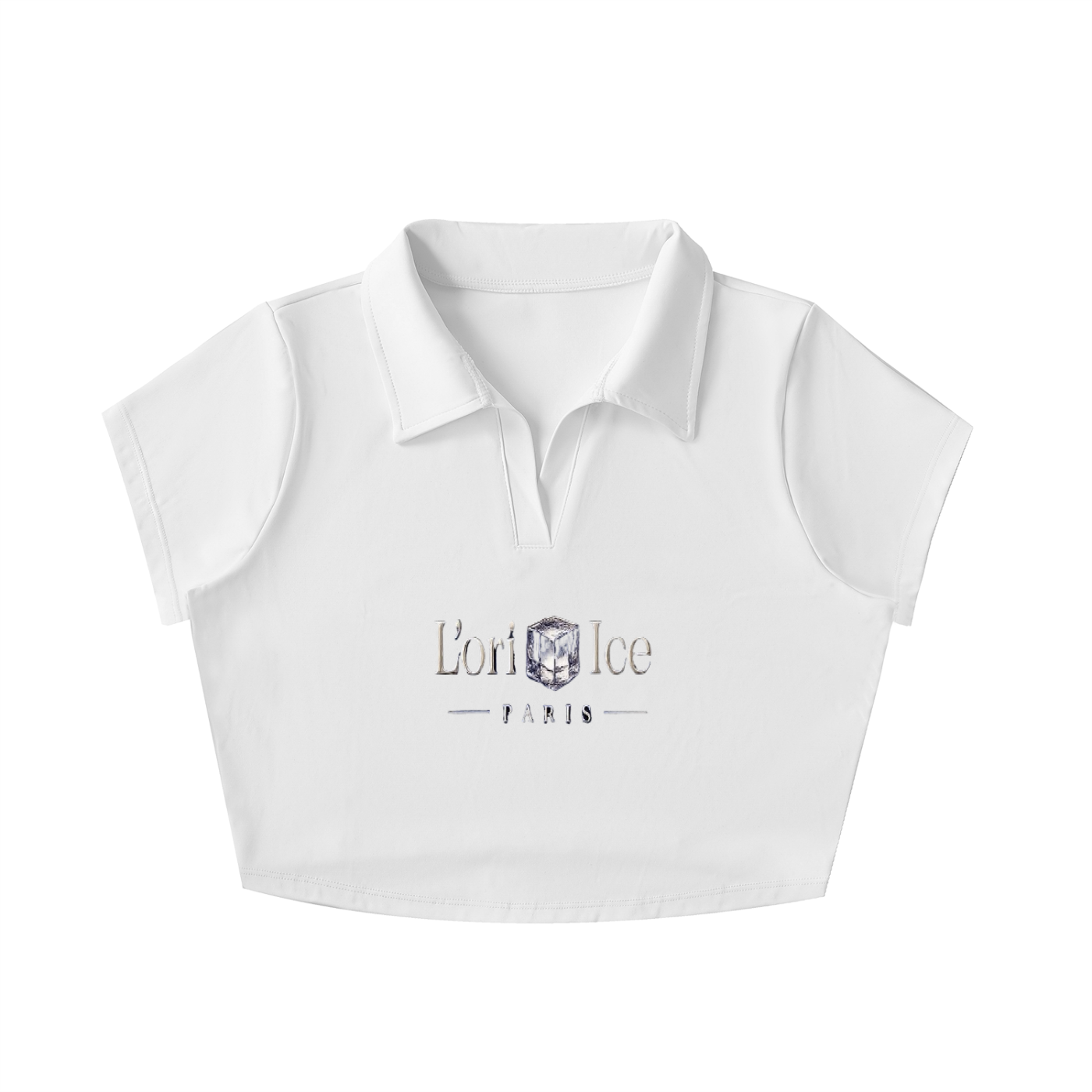 L’ori Ice Paris V-Neck Lapel Crop Top