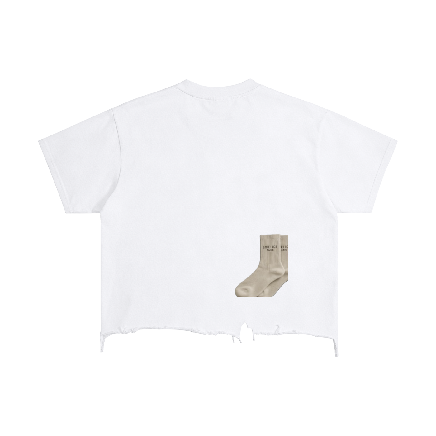 L’ori Ice Paris Vintage Wash Boxy Distressed Hem T-Shirt
