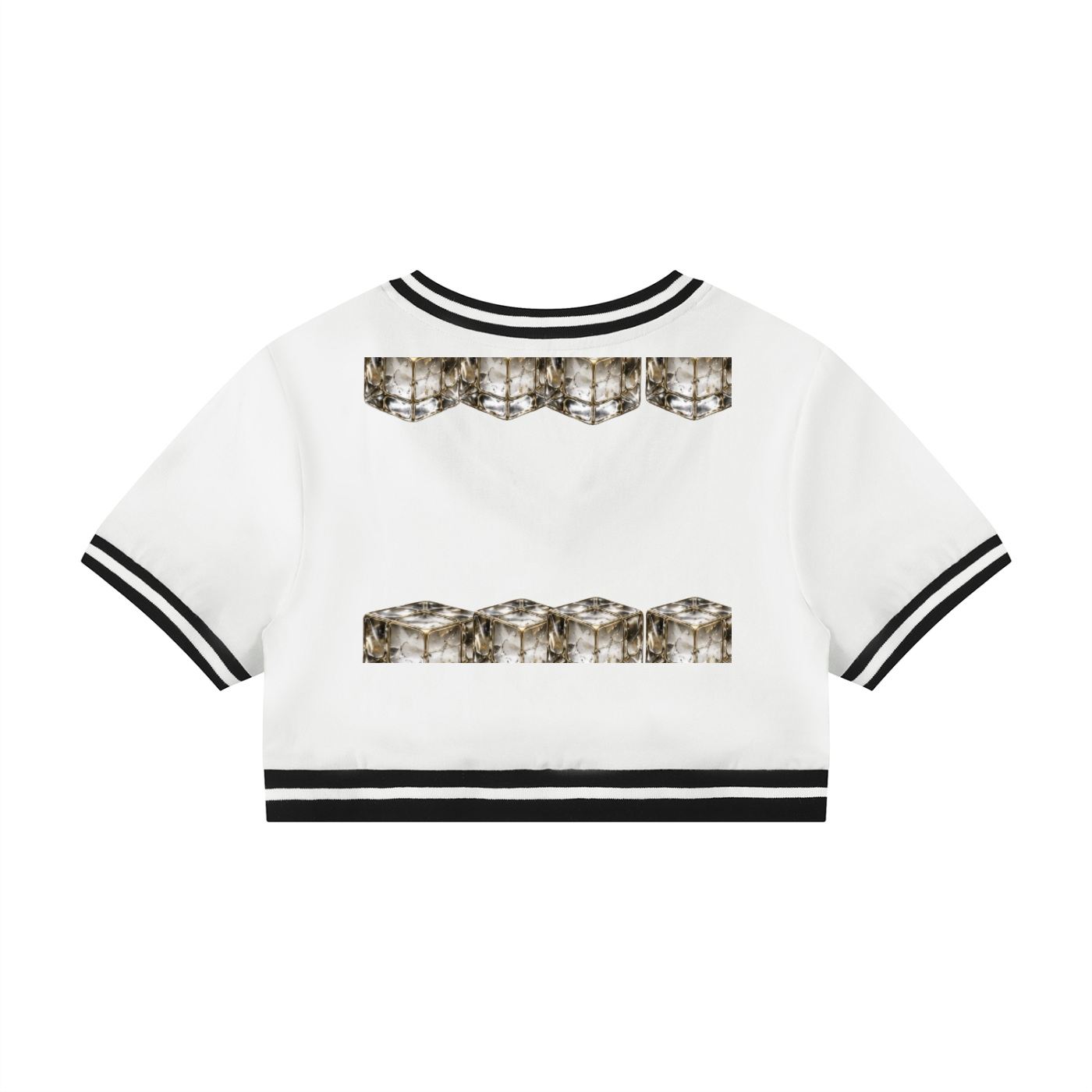 L’ori Ice Paris Women's Color Block V-Neck Crop T-Shirt