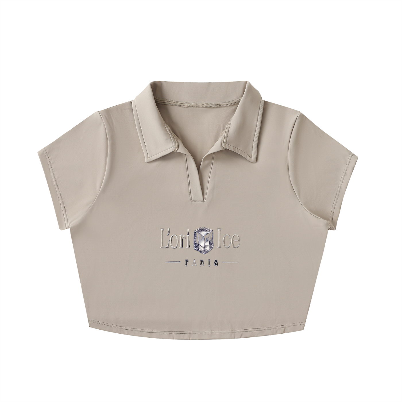 L’ori Ice Paris V-Neck Lapel Crop Top