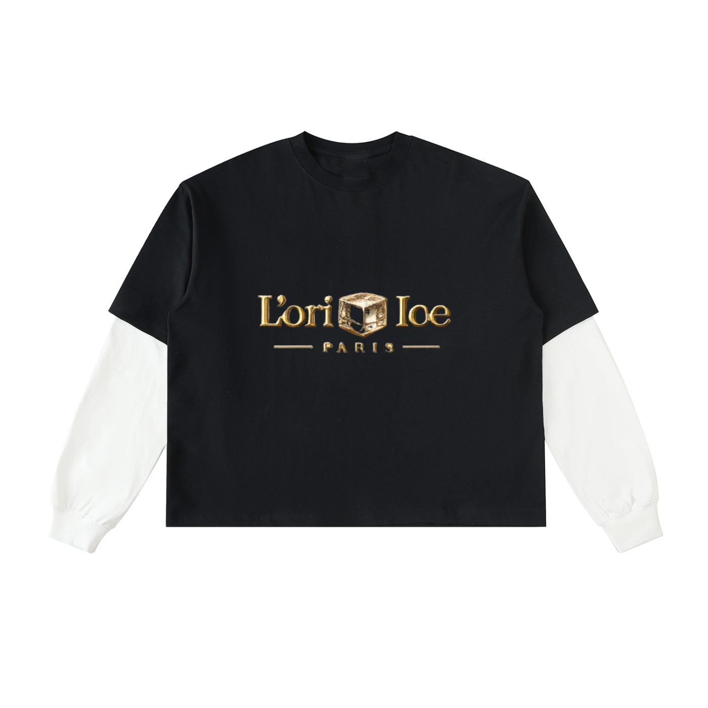 L’ori Ice Paris Layered Contrast Sleeve Cotton T-Shirt