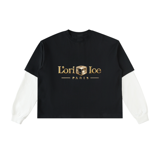 L’ori Ice Paris Layered Contrast Sleeve Cotton T-Shirt