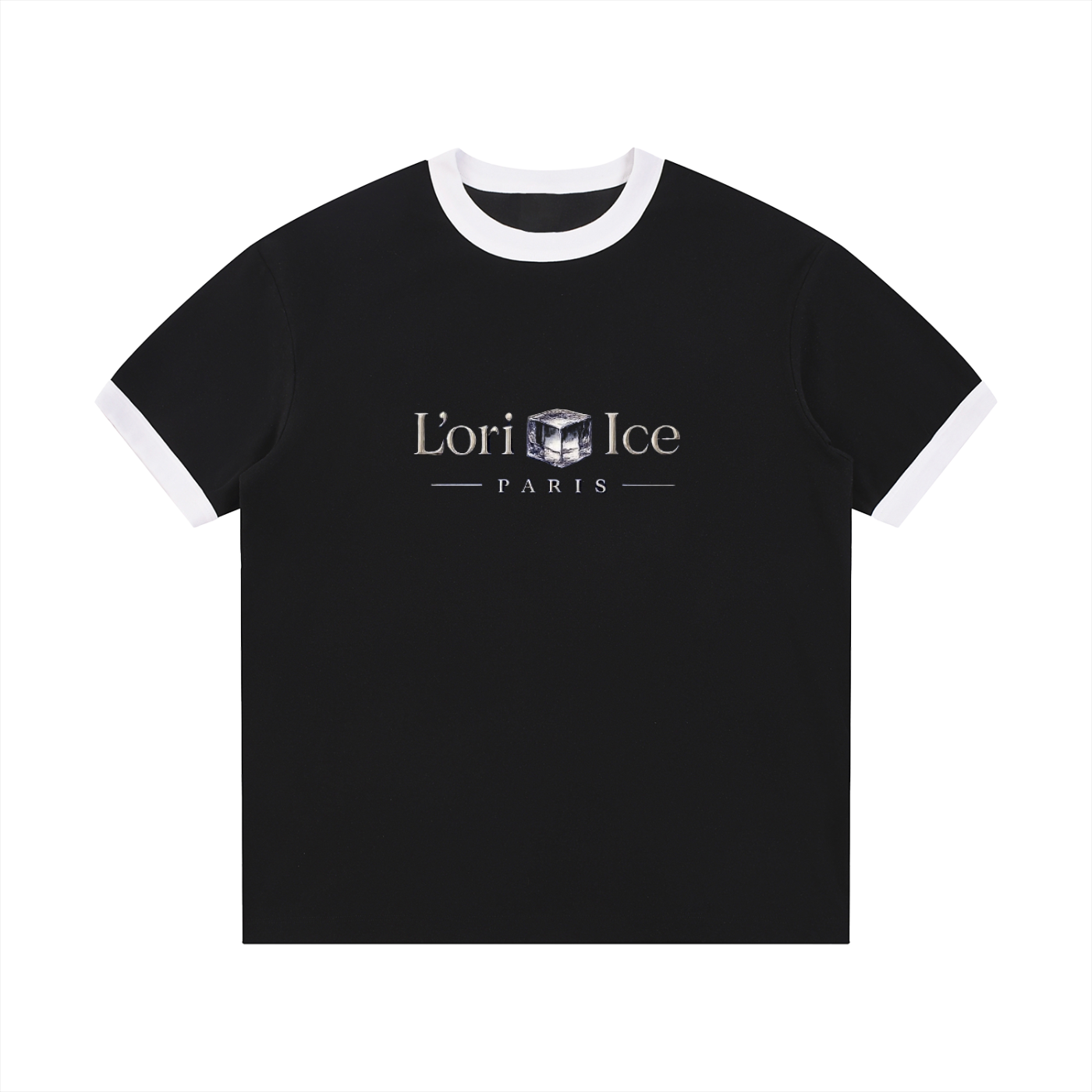 L’ori Ice Paris Contrast Edge Ribbed Crewneck T-Shirt
