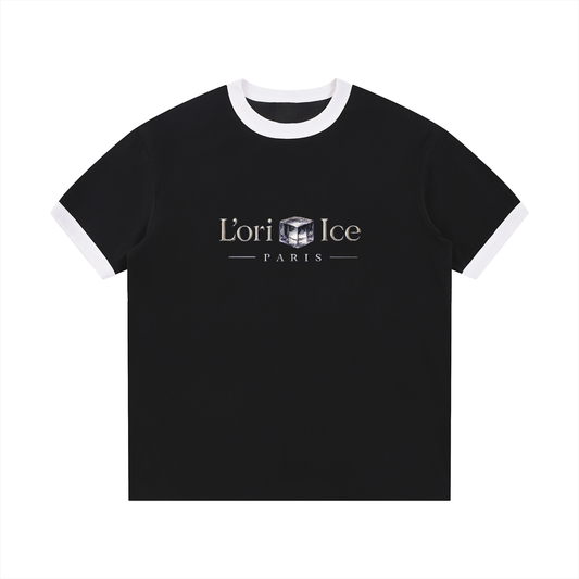 L’ori Ice Paris Contrast Edge Ribbed Crewneck T-Shirt