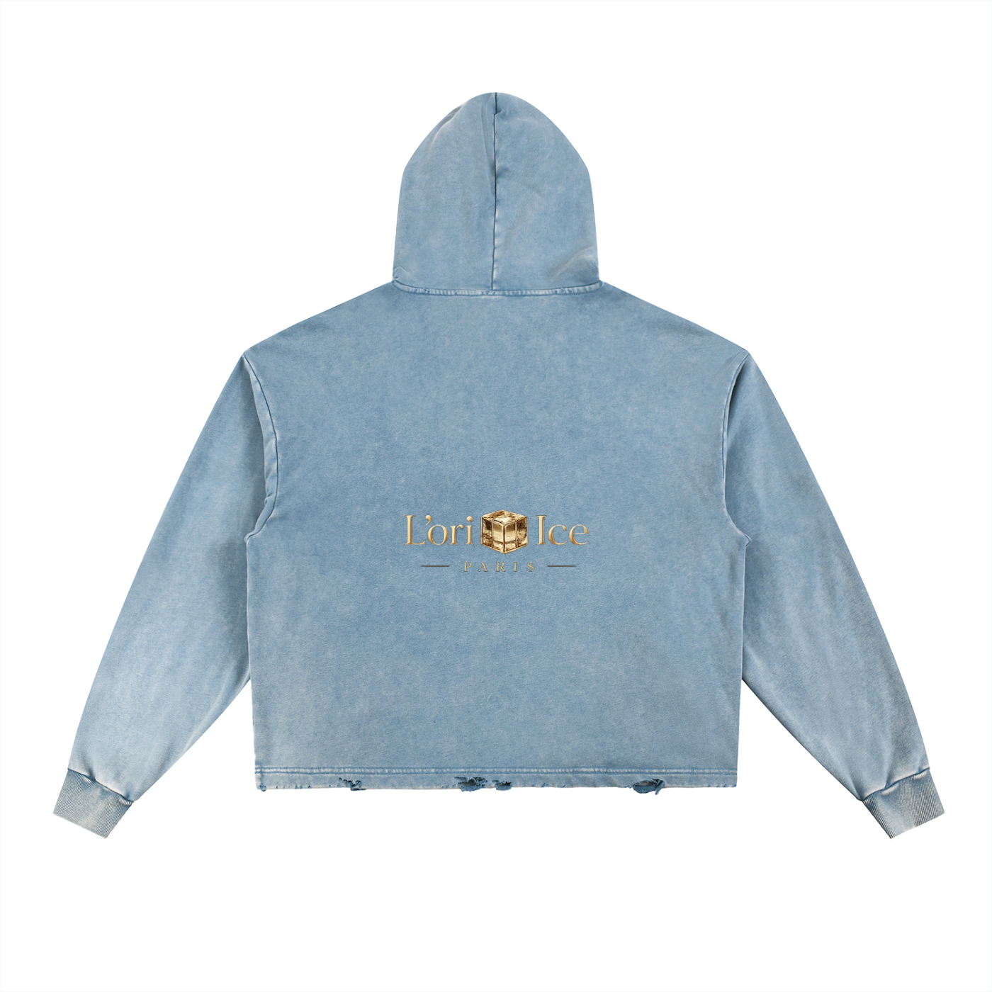 L’ori Ice Paris. Vintage Washed Frayed-Hem Hoodie