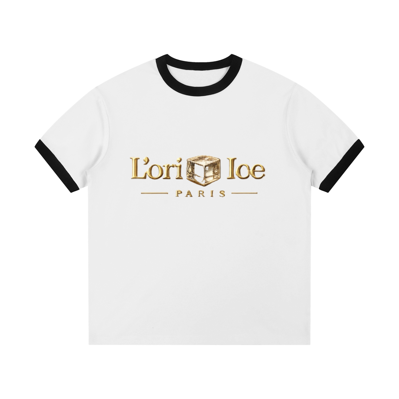 L’ori Ice Paris Contrast Edge Ribbed Crewneck T-Shirt