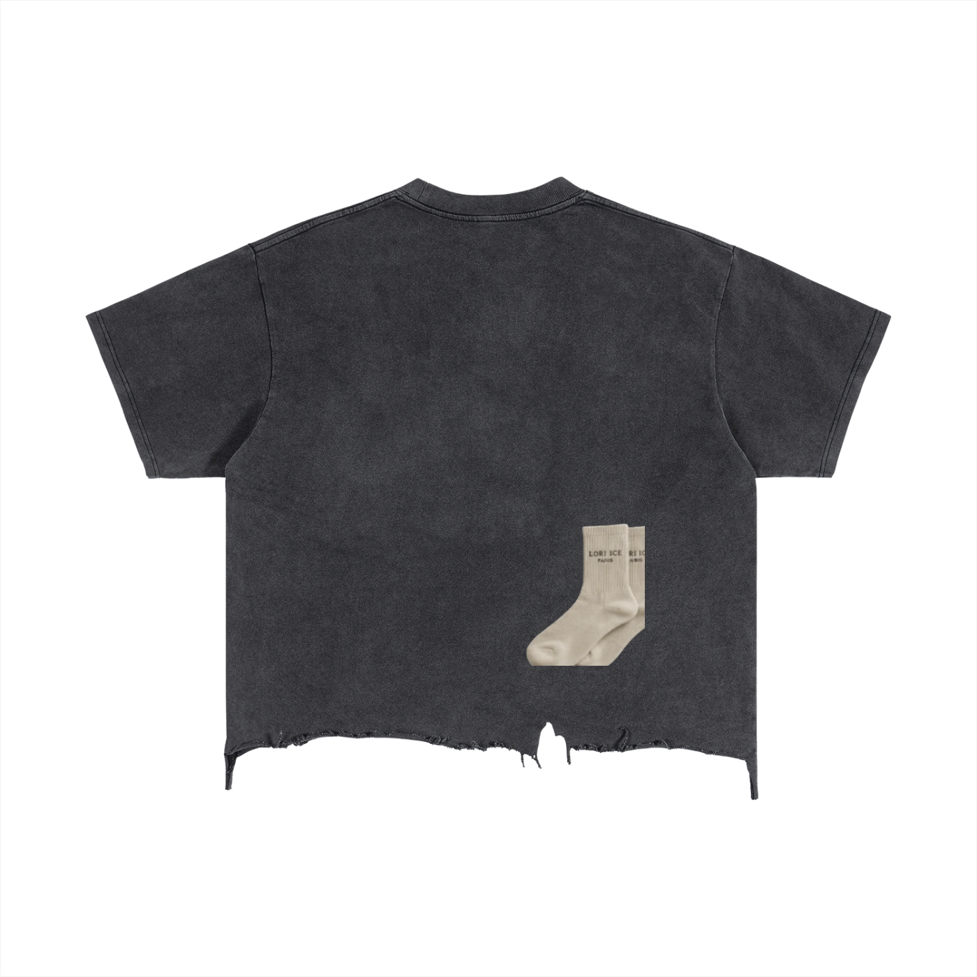L’ori Ice Paris Vintage Wash Boxy Distressed Hem T-Shirt
