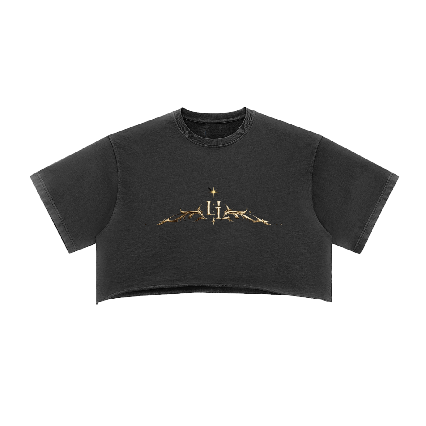 L’ori Ice Paris Snow Washed Raw Edge Crop Top