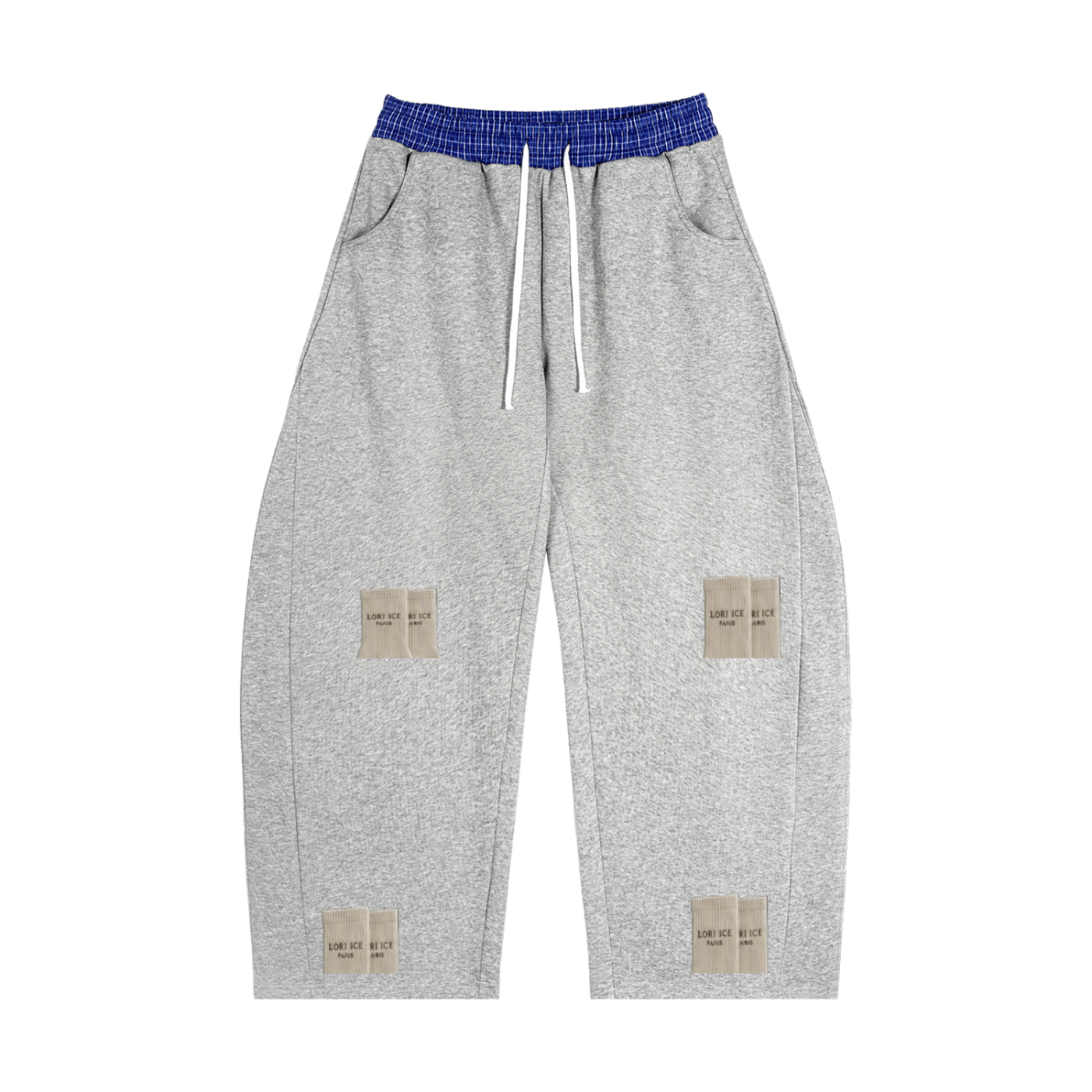 L’ori Ice Paris Plaid Waistband Barrel Sweatpants