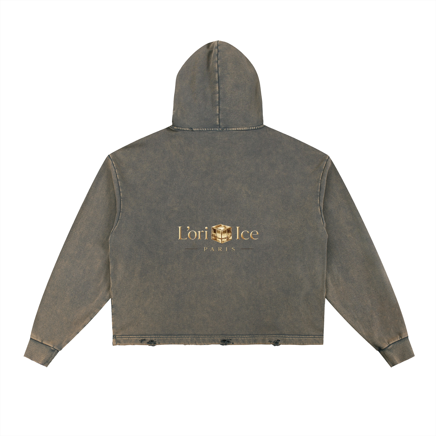 L’ori Ice Paris. Vintage Washed Frayed-Hem Hoodie