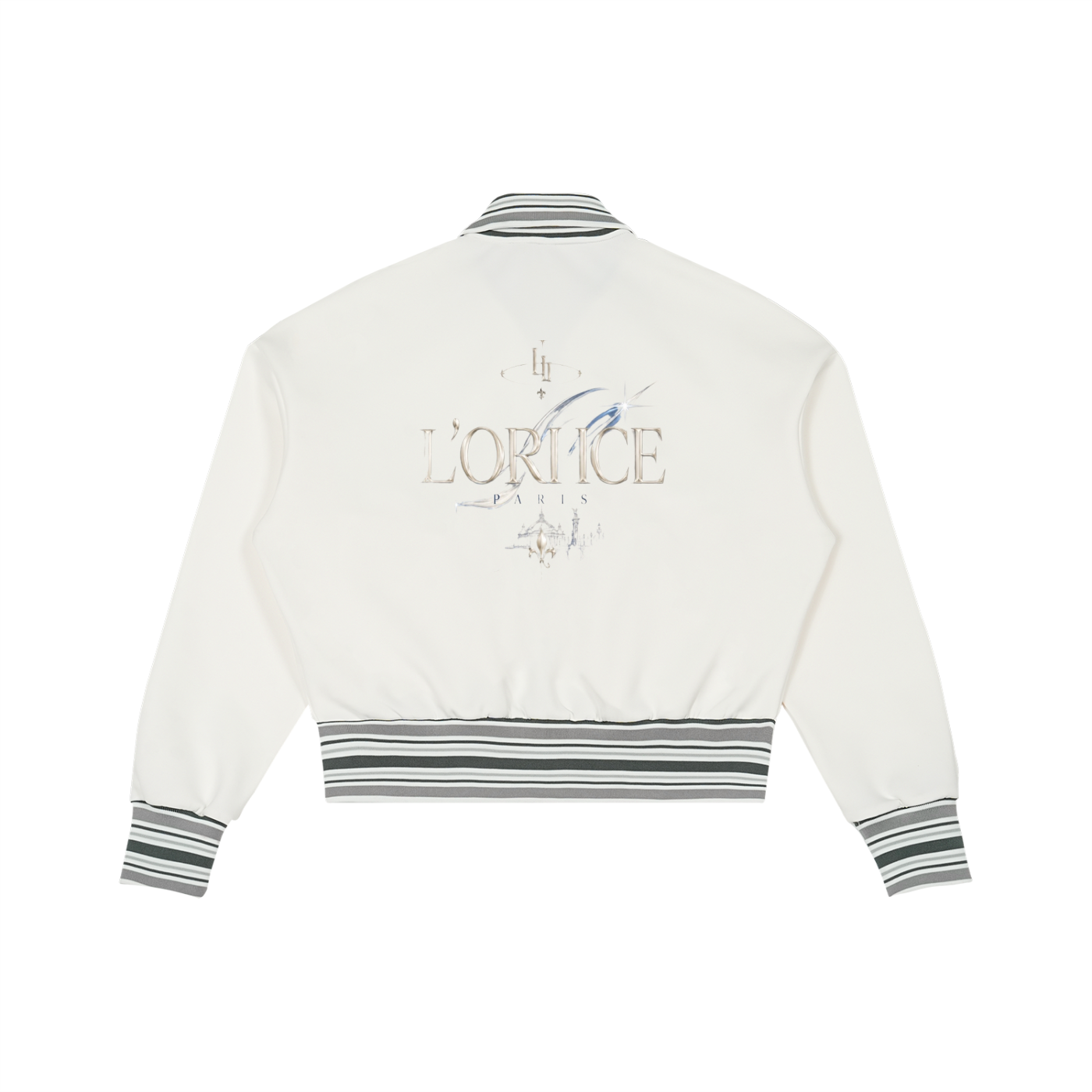 L’ori Ice Paris Striped Rib Collar Zip Jacket