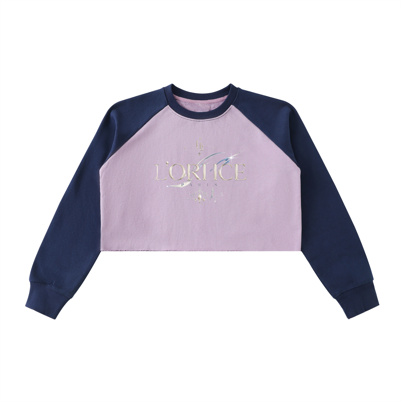 L’ori Ice Paris Raw-Hem Color-Block Raglan Crop Sweatshirt