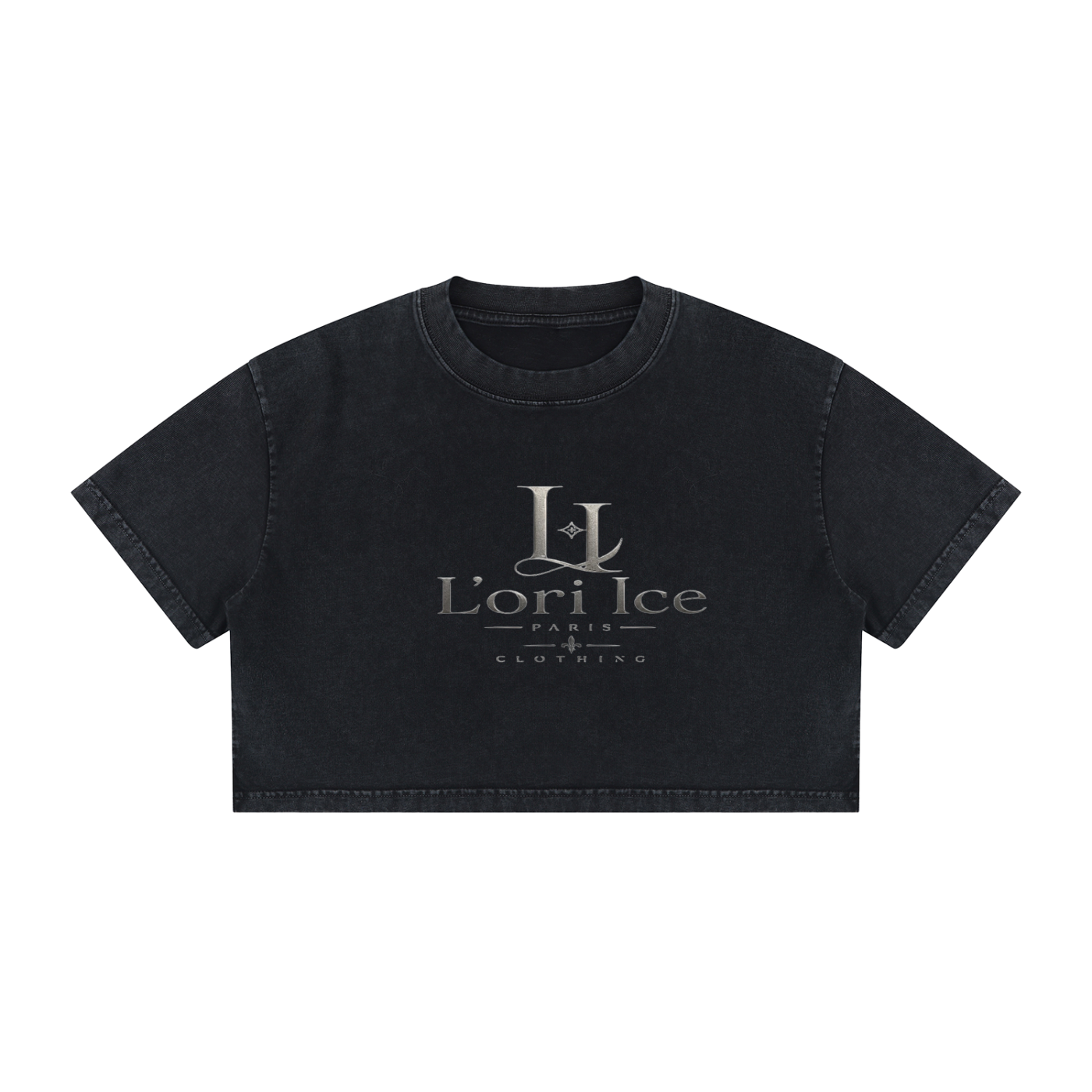 L’ori Ice Paris ( Women's Mineral Wash Cotton Crop T-Shirt