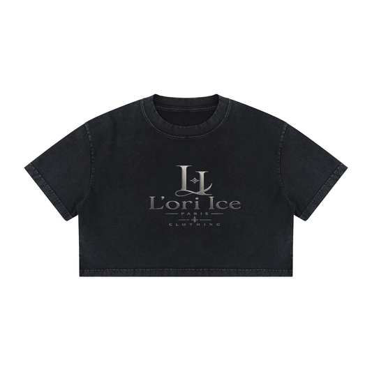 L’ori Ice Paris ( Women's Mineral Wash Cotton Crop T-Shirt