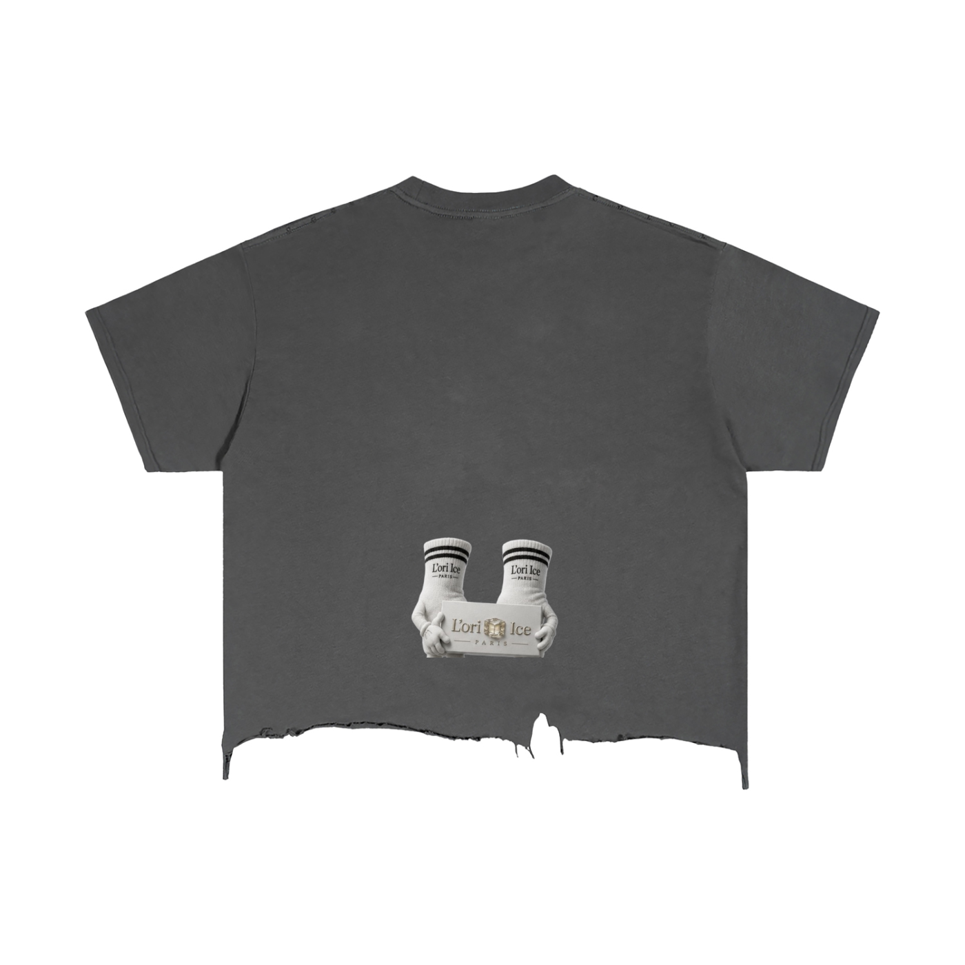 Vintage Wash Boxy Distressed Hem T-Shirt