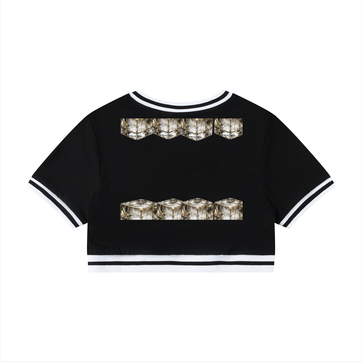 L’ori Ice Paris Women's Color Block V-Neck Crop T-Shirt