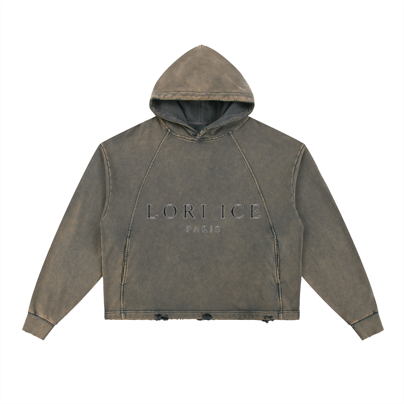 L’ori Ice Paris. Vintage Washed Frayed-Hem Hoodie