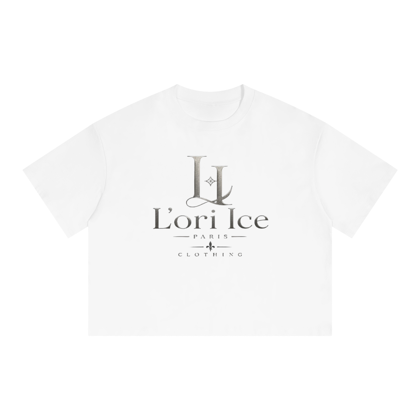 L’ori Ice Paris Unisex Boxy Drop Shoulder Crop T-Shirt