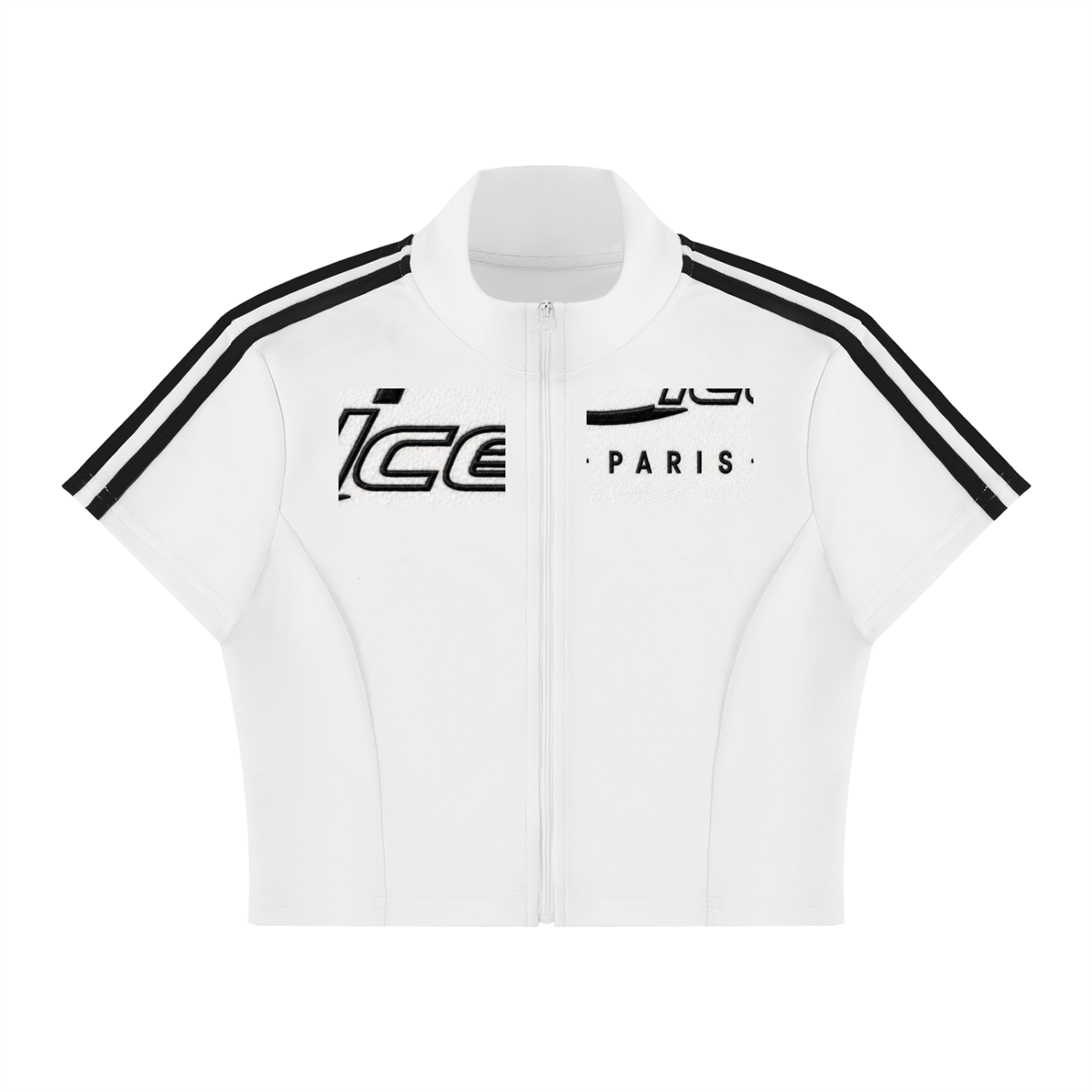 L’ori Ice Paris Women's Cropped Full Zip Short Sleeve T-Shirt