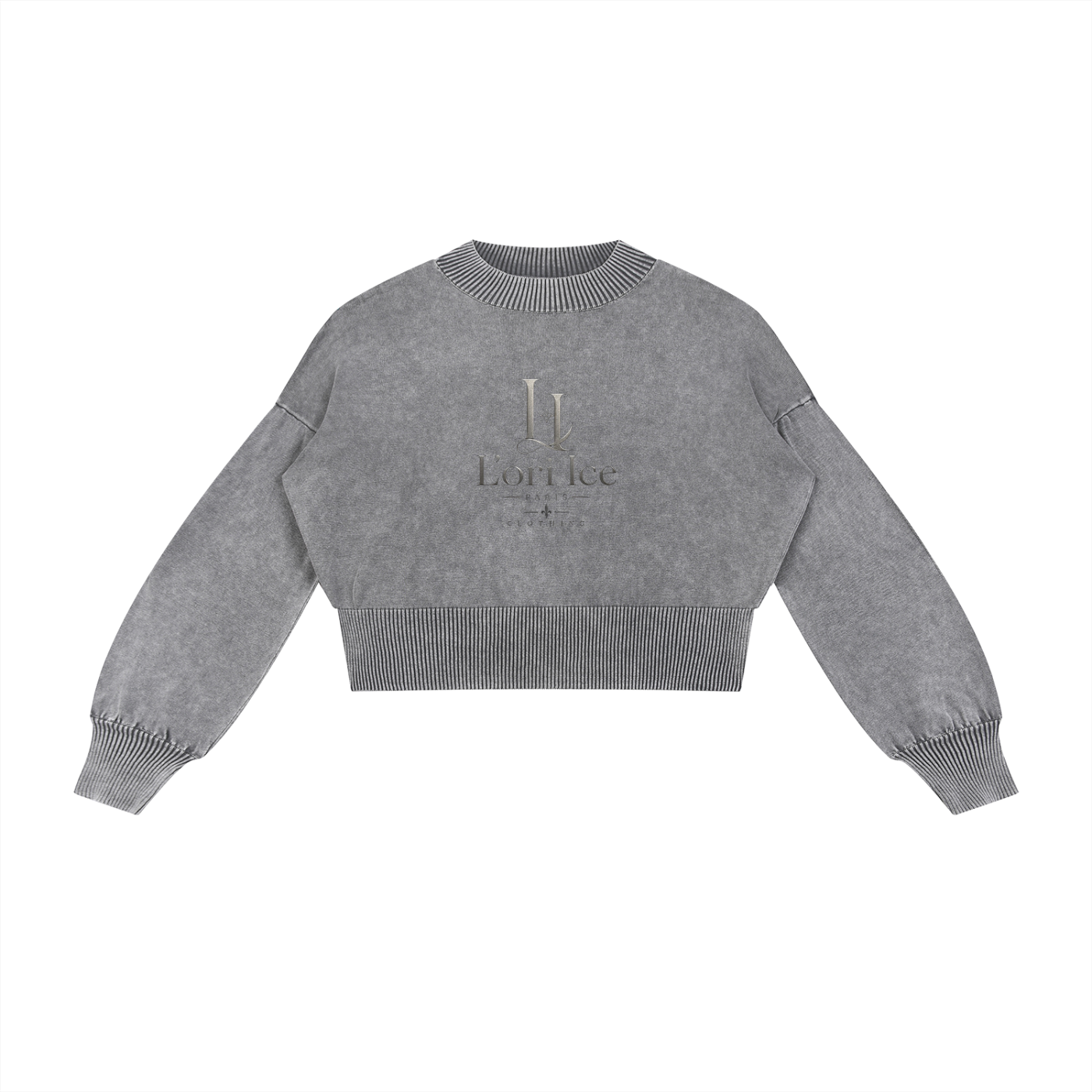 L’ori Ice Paris ( Woman Mineral Wash Balloon Sleeve Cropped Sweater