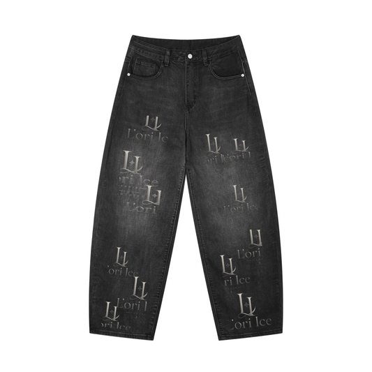 L’ori Ice Paris -No Bad Energy Men's Sunfade Vintage Wash Barrel Leg Jeans