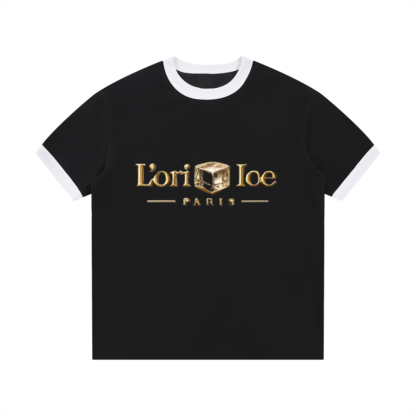 L’ori Ice Paris Contrast Edge Ribbed Crewneck T-Shirt